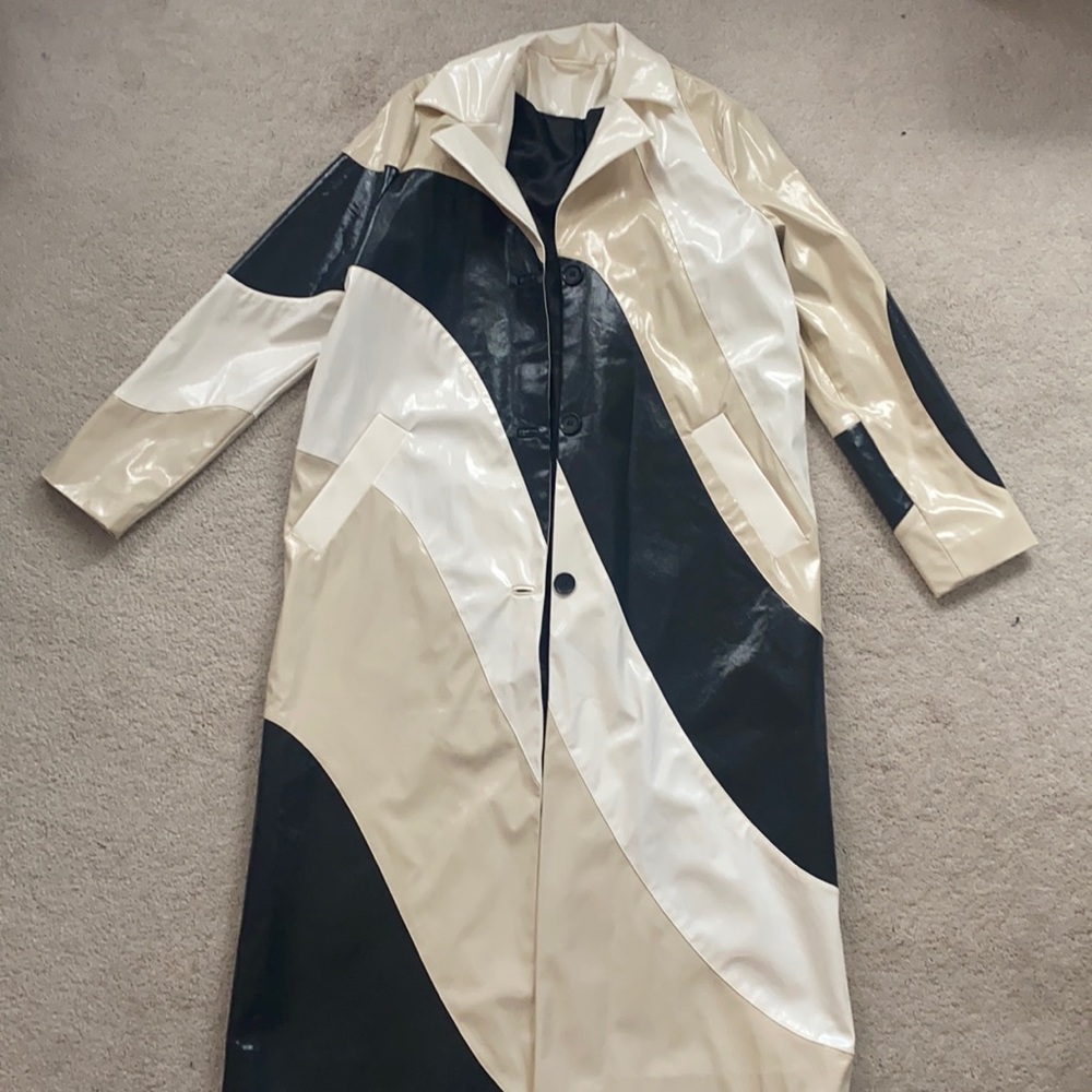 NWT! & Other Stories Printed Faux Leather Trench